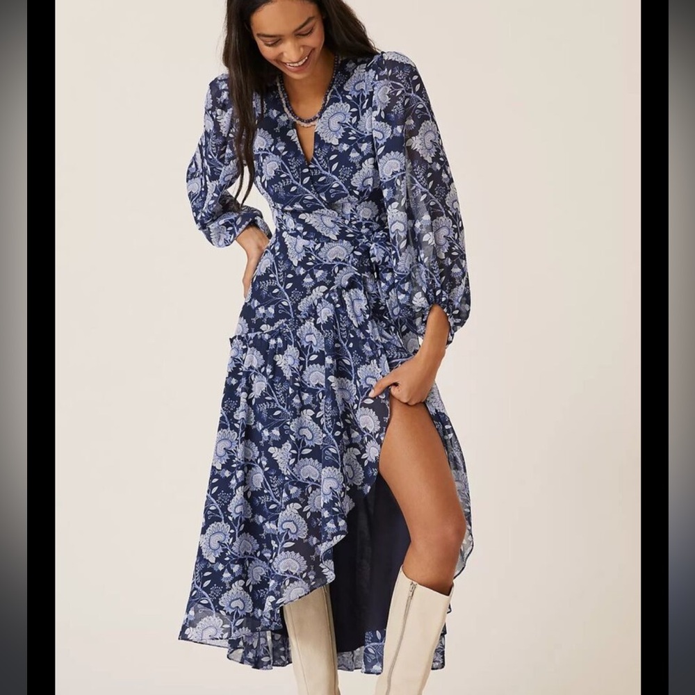 *sold* Anthropologie Hutch geo wrap maxi dress